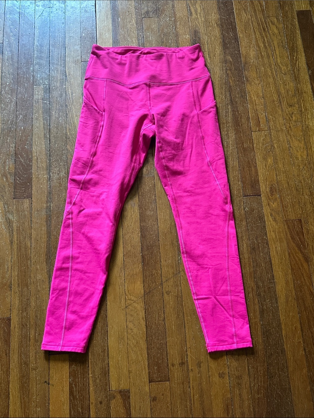 Women’s Hot Pink Fleece Lined Leggings, Large